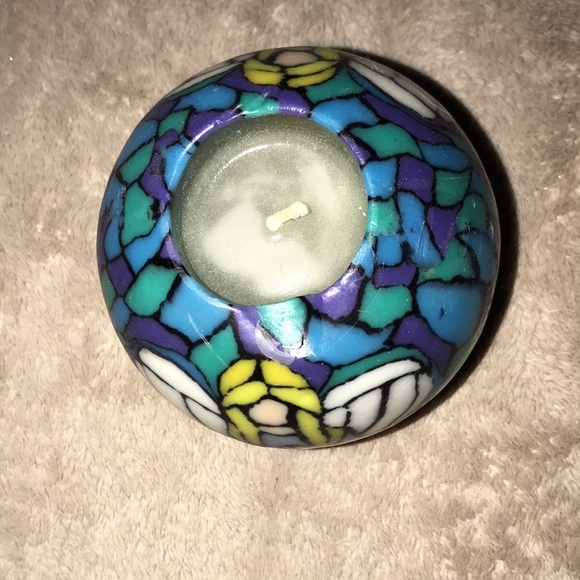 Beautiful hand sculpted Angel mosaic 3” ball candle 💕 - Picture 5 of 5